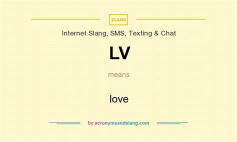 lv full meaning|Lv meaning in chat.